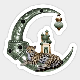 Wondeful leopard on the moon Sticker